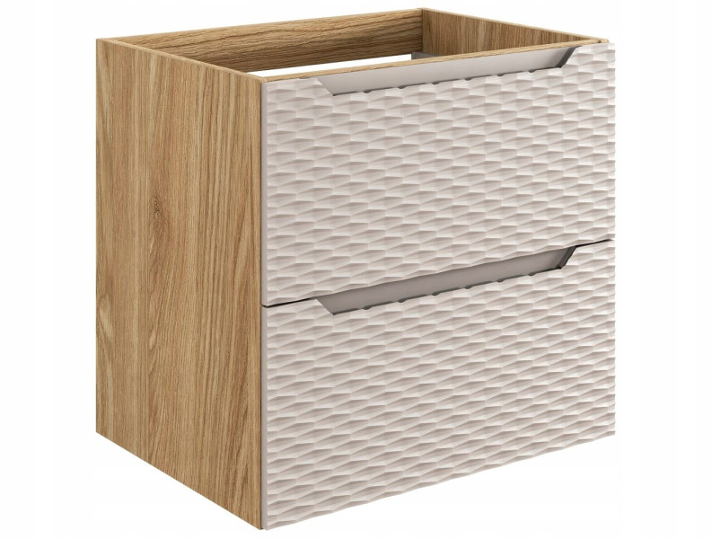 Szafka pod Umywalkę 60 cm BEŻ Wisząca FRONTY 3D OCEAN BEIGE 299808