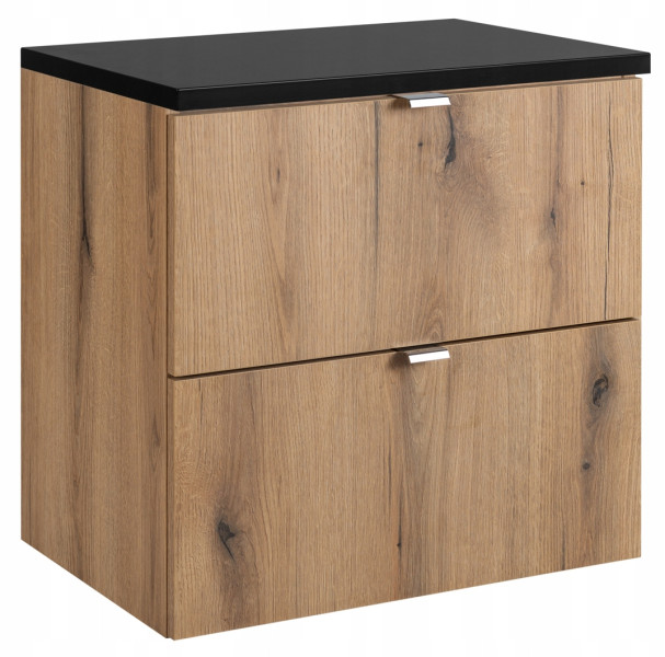 Szafka Pod Umywalkę 60 cm BLAT CZARNY WISZĄCA 2S NOVA OAK 247751