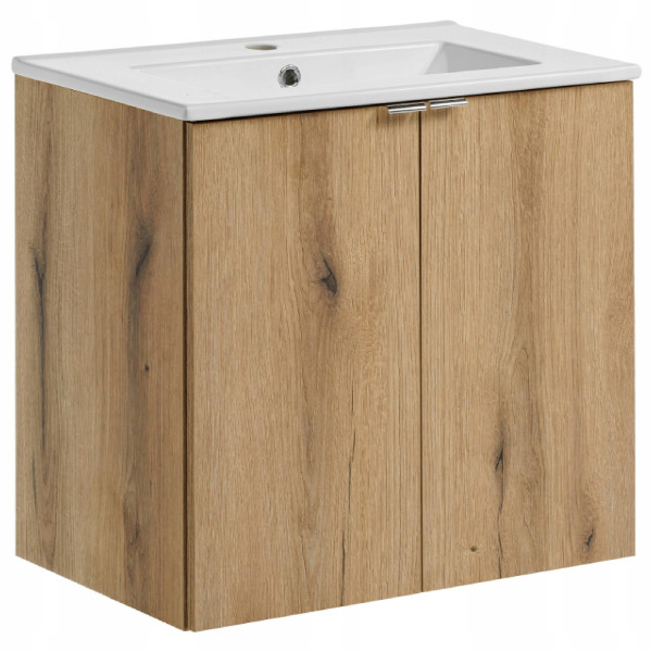 Szafka pod umywalkę 60 cm NOVA OAK 82-60-2D DĄB COAST EVOKE z umywalką 630518