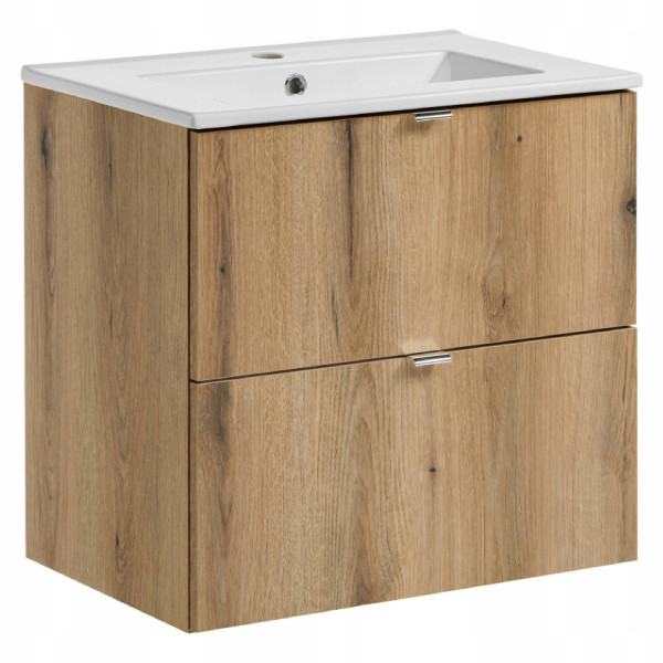 Szafka pod umywalkę 60 cm NOVA OAK 82-60-2S DĄB COAST EVOKE z umywalką 628737