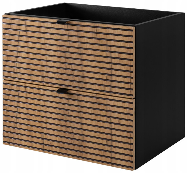 Szafka Pod UMYWALKĘ 60 cm Wisząca FREZOWANY FRONT 2S AURA 311314