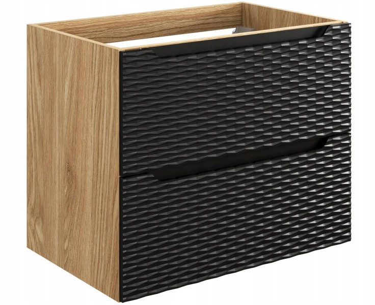 Szafka pod Umywalkę 70 cm Wisząca FRONT 3D! OCEAN BLACK 299833