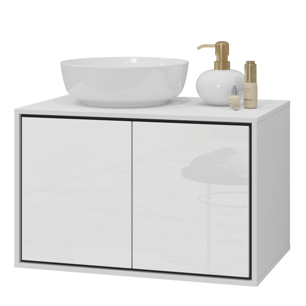 Szafka pod umywalkę 78 cm IRVINE biały połysk 791387