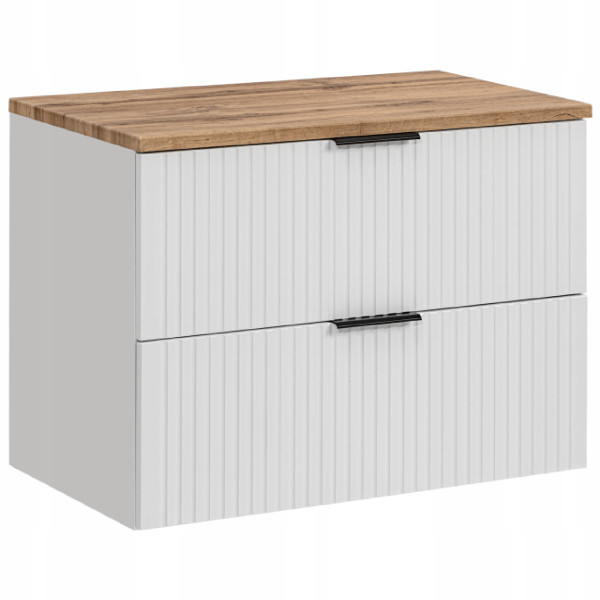 Szafka pod umywalkę 80 cm ADEL WHITE z blatem DĄB WOTAN 335727