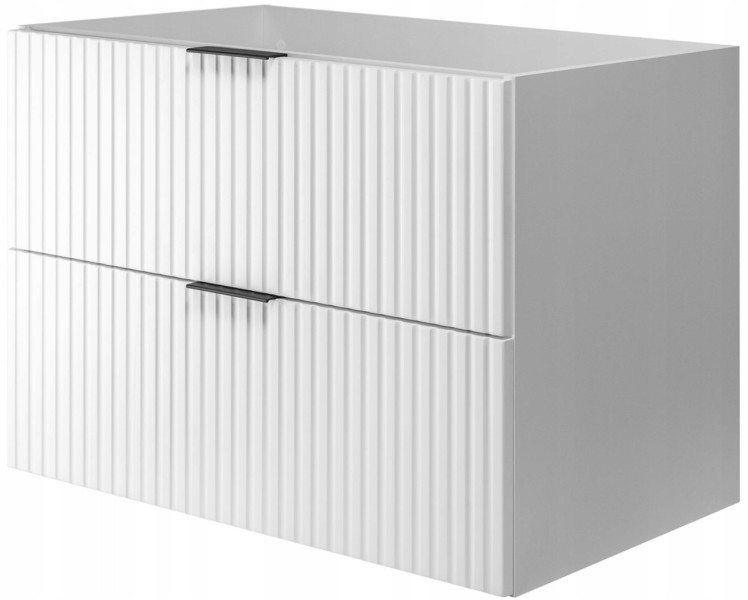 Szafka Pod Umywalkę 80 cm BIAŁA Wisząca RYFLE 2S MDF FLOW 326610