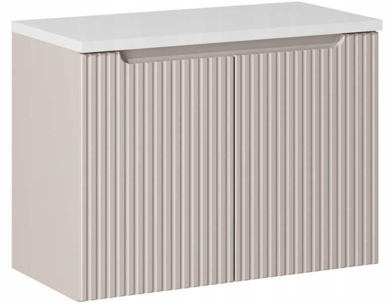 Szafka Pod Umywalkę 80 cm BIAŁY BLAT 2D RYFLE NOVA KASZMIR 290887
