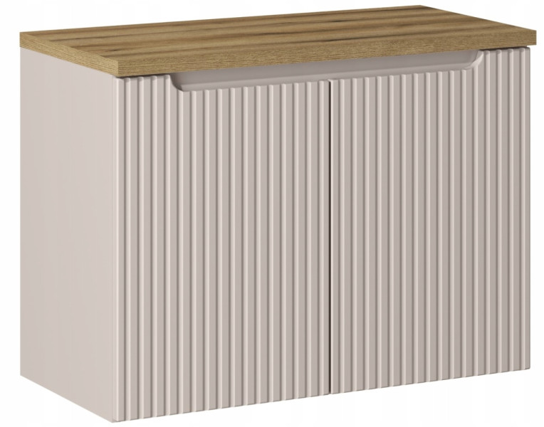 Szafka Pod Umywalkę 80 cm BLAT EVOKE RYFLE 2D NOVA KASZMIR 290892