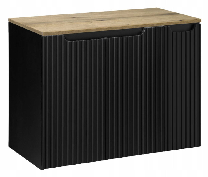 Szafka pod Umywalkę 80 cm CZARNA Wisząca RYFLE NOVA BLACK 232704