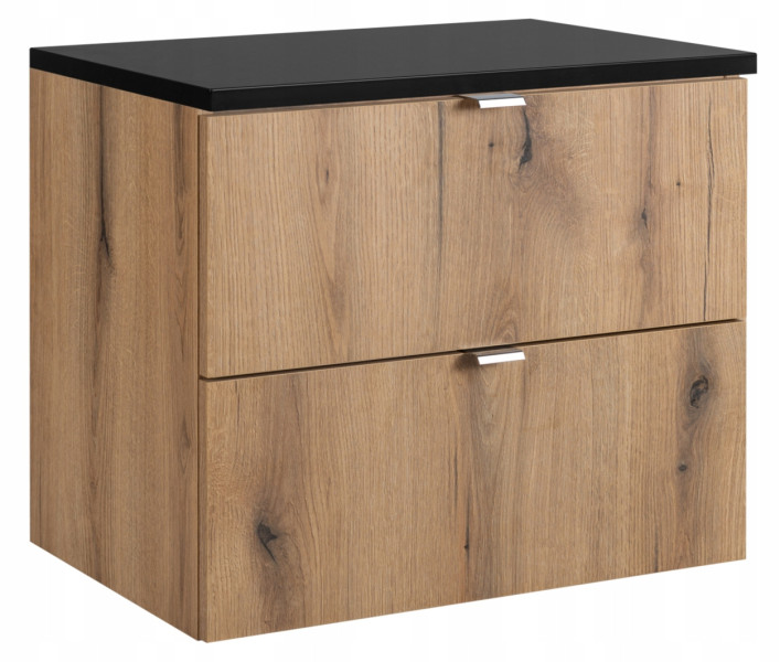 Szafka Pod Umywalkę 80 cm CZARNY BLAT WISZĄCA 2S NOVA OAK 247754