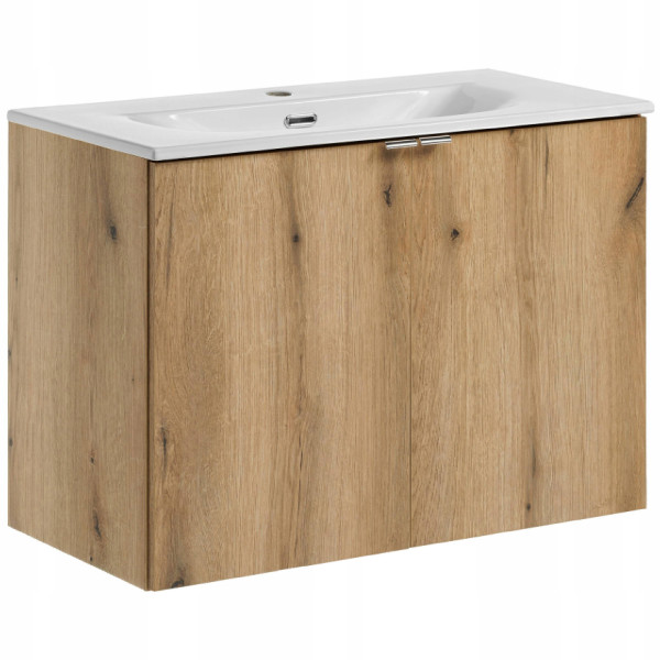 Szafka pod umywalkę 80 cm NOVA OAK 82-80-2D DĄB COAST EVOKE z umywalką 628734