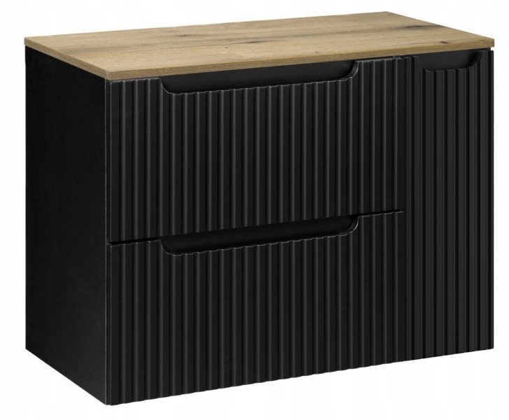 Szafka pod Umywalkę 80 cm z blatem RYFLE NOVA BLACK 232706