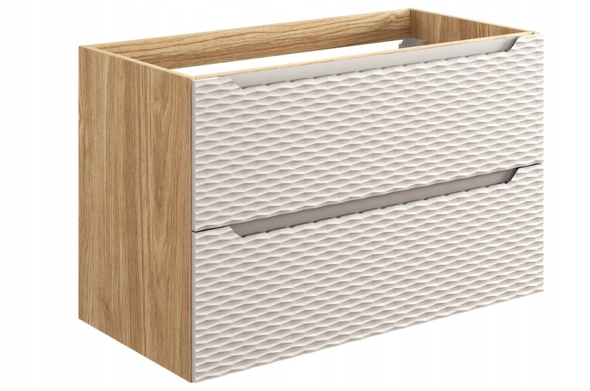 Szafka pod Umywalkę 90 cm BEŻ Wisząca FRONT 3D OCEAN BEIGE 299826