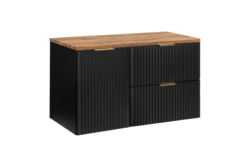 Szafka pod Umywalkę Adel Black 100cm z Blatem 977079