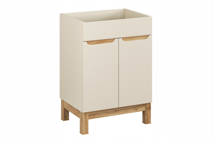 Szafka pod umywalkę BALI 60 cm kaszmir drzwi z półkami MDF laminowana 761940