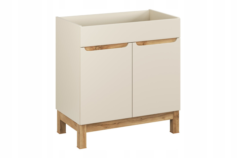 Szafka pod umywalkę BALI 80 cm kaszmir drzwi z półkami MDF laminowana 761938