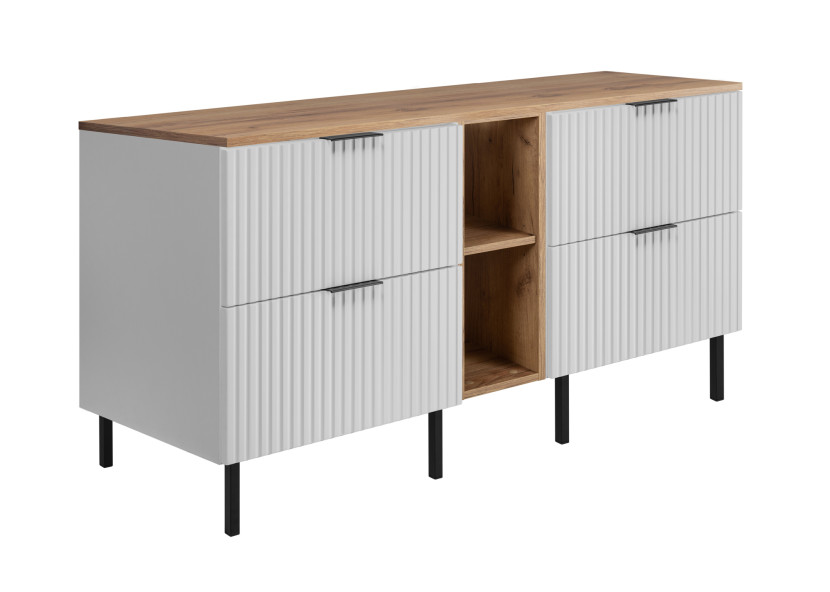 Szafka pod umywalkę, biały/dąb Craft 140 (2 x 60 + 20) x 77 x 46 cm 1059022