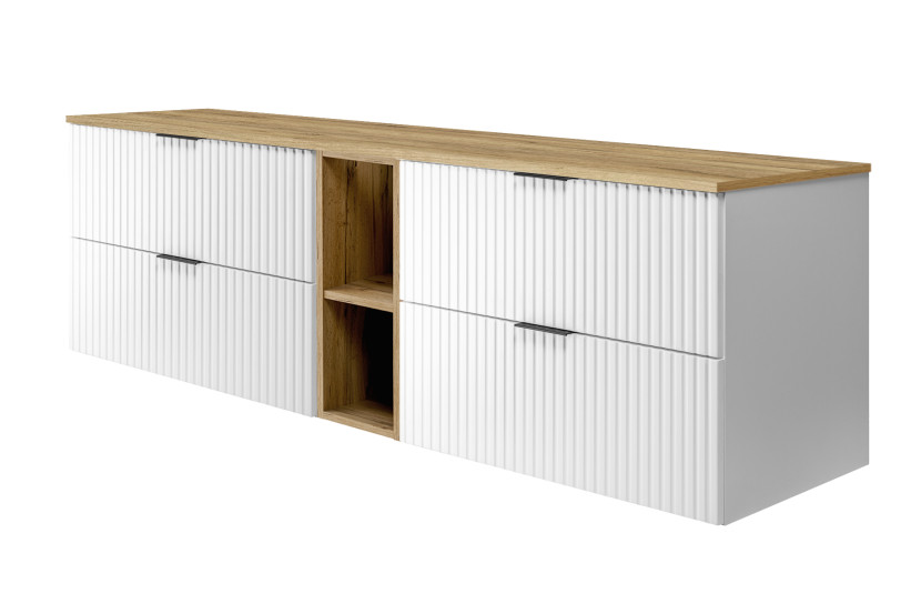 Szafka pod umywalkę, biały / Dąb Craft 180(2 x 80 + 20) x 57 x 46 cm + blat 1060062