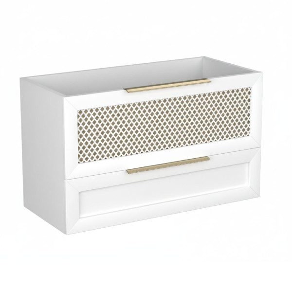 Szafka pod umywalkę CHIC 100 cm biała półmat/złota 817684