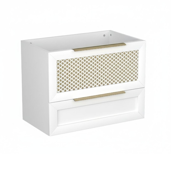 Szafka pod umywalkę CHIC 80 cm biała półmat/złota 817678