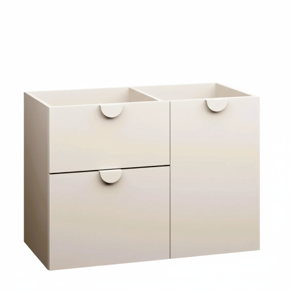 Szafka pod umywalkę COCO 90 cm kaszmir półmat z koszem bez umywalki 811749