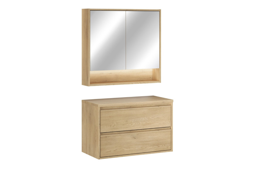Szafka pod Umywalkę Costano Cremona 80cm z Blatem i Szafką z Lustrem 1039223