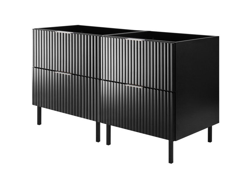 Szafka pod umywalkę, czarna, 120 (2 x 60) x 77 x 46 cm, bez blatu 1060081