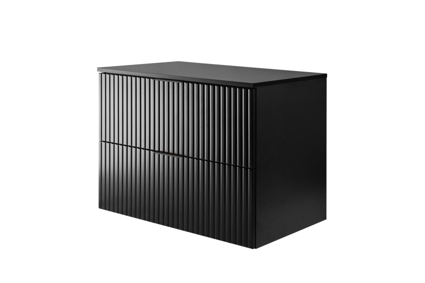 Szafka pod umywalkę, czarna, 80 x 57 x 46 cm, uchwyt czarny + blat roboczy 1092292