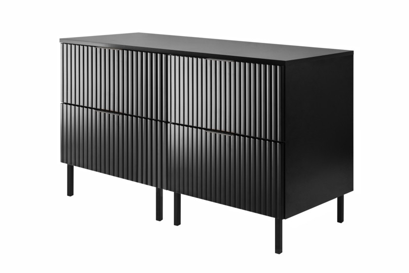 Szafka pod umywalkę, czarny, 120 (2 x 60 cm) x 77 x 46 cm, uchwyty czarne 1092042