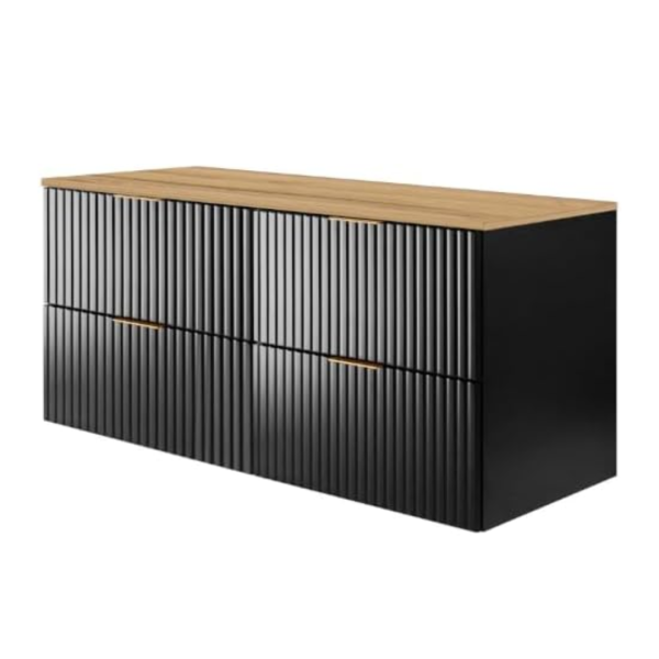 Szafka pod umywalkę, Czarny / Dąb Craft 120 (2 x 60 cm) x 57 x 46 cm + blat 1058920