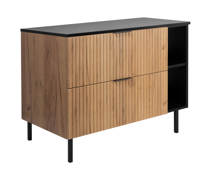 Szafka pod umywalkę, czarny/dąb Craft 120 (2 x 60 cm) x 77 x 46 cm 1059053
