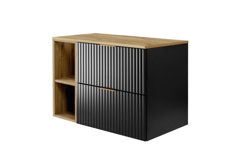Szafka pod umywalkę, Czarny / Dąb Craft 80 x 57 x 46 cm + Blat 1092269
