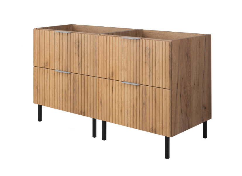 Szafka pod umywalkę, dąb Craft, 120 (2 x 60) x 77 x 46 cm, bez blatu 1060156
