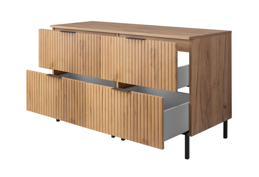 Szafka pod umywalkę, dąb Craft, 120 (2 x 60) x 77 x 46 cm 1060035