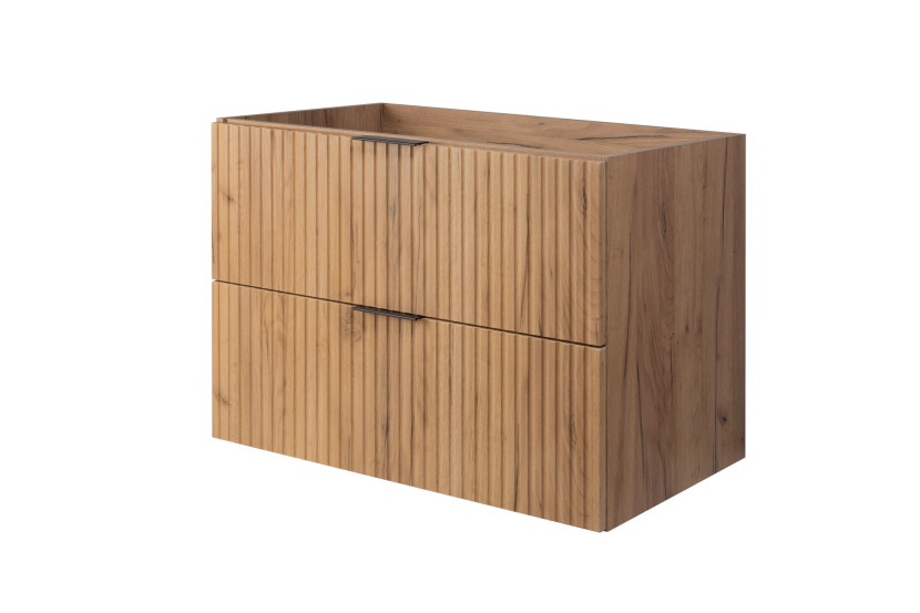 Szafka pod umywalkę, dąb Craft, 80 x 57 x 46 cm, uchwyt czarny, bez blatu 1060177