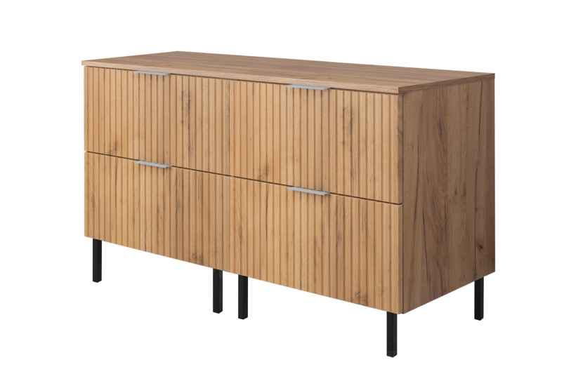 Szafka pod umywalkę, dąb Craft / czarny 100 (80 + 20) x 77 x 46 cm 1060059