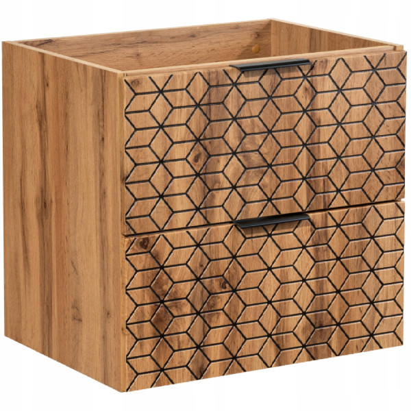 Szafka pod umywalkę DIAMOND 82-60 dąb wotan 60 cm RYFLOWANA 335777