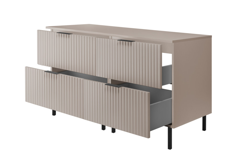 Szafka pod umywalkę, Kaszmir, 120 (2 x 60) x 77 x 46 cm, nogi czarne + Blat 1060076