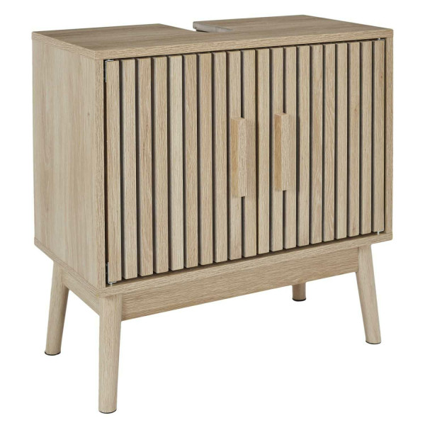 Szafka pod umywalkę LINEA 60x30x70 cm lamele dekor dąb 2-drzwiowa 1005278