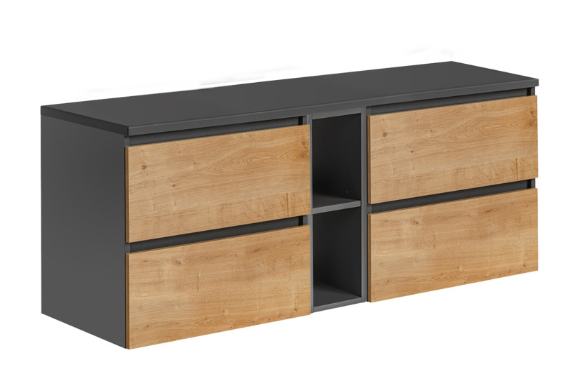 Szafka pod Umywalkę Monako Grey Oak 140cm z Blatem 983986
