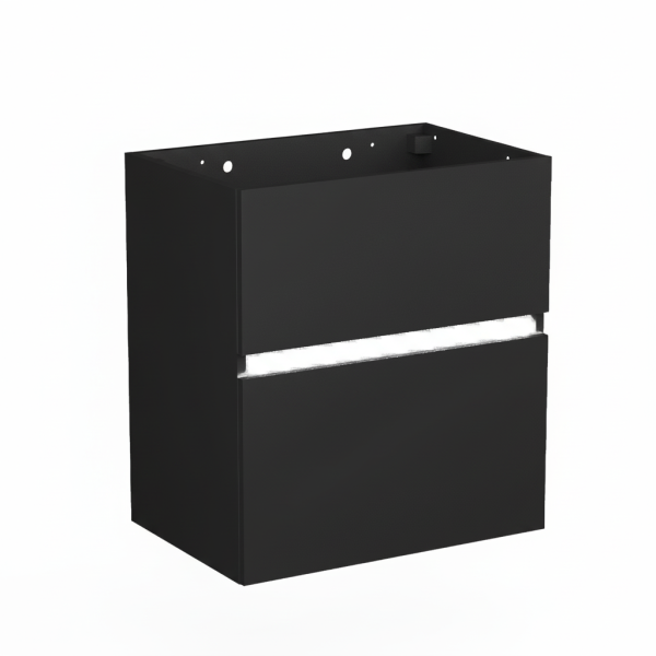 Szafka pod umywalkę NEO 60 cm czarny mat z oświetleniem LED bez umywalki 800888