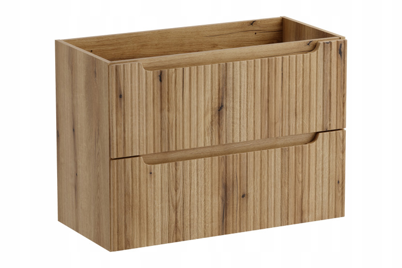 Szafka pod umywalkę NOVA 80 cm dąb Coast Evoke ryflowana 2 szuflady 853085