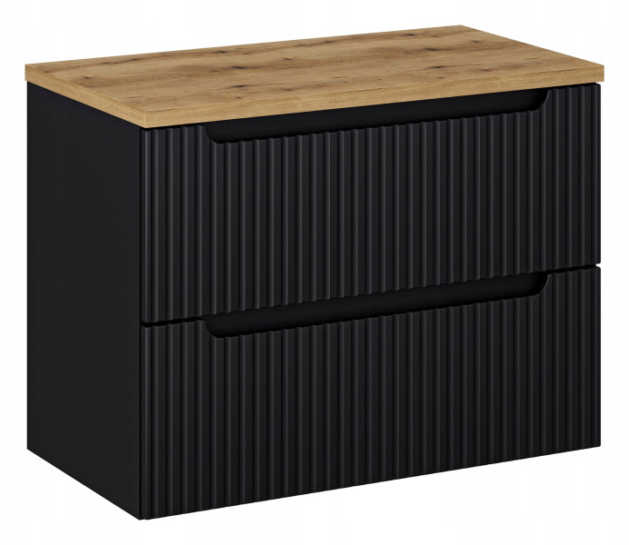 Szafka pod Umywalkę Nova Black 80cm z Blatem 322551
