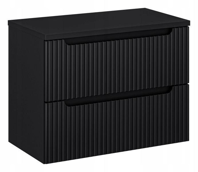 Szafka pod Umywalkę Nova Black 80cm z Blatem 322554