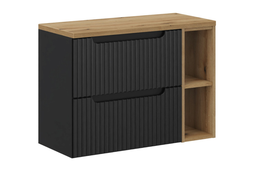 Szafka pod Umywalkę Nova Black 80cm z Blatem 977057