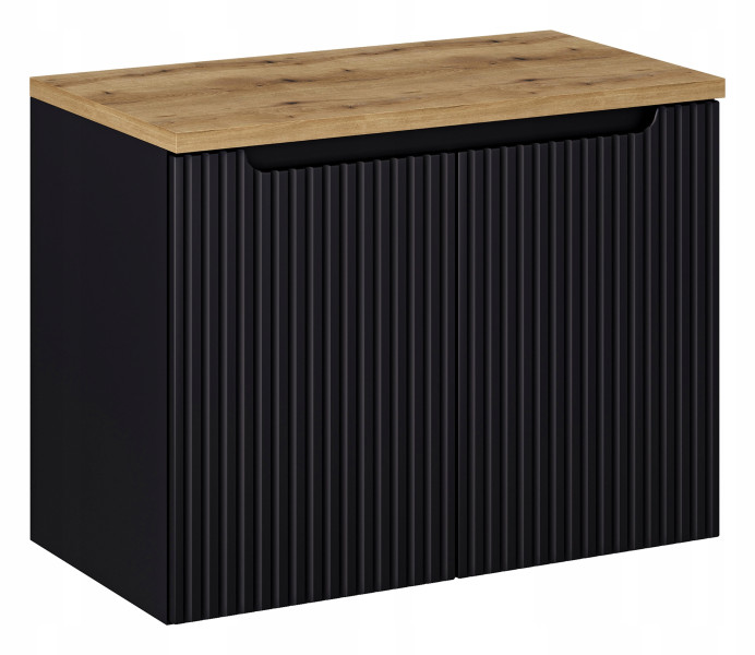 Szafka pod Umywalkę Nova Black 80cm z Blatem 322547