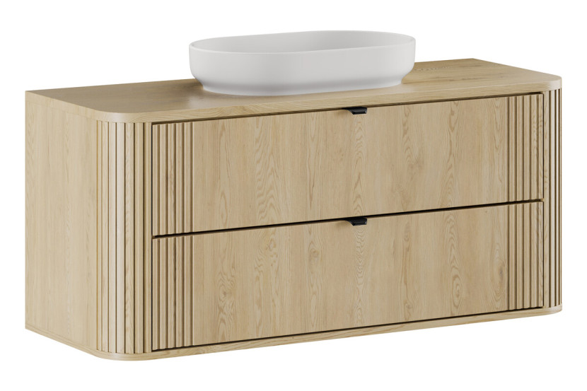 Szafka pod umywalkę OVALIA CREMONA 2S 120cm dąb cremona z blatem i umywalką 760218