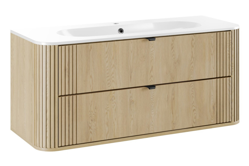 Szafka pod umywalkę OVALIA CREMONA 2S 120cm dąb cremona z umywalką 760224