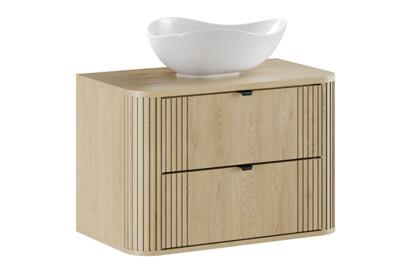 Szafka pod umywalkę OVALIA CREMONA 2S 80cm dąb cremona z blatem i umywalką 760217
