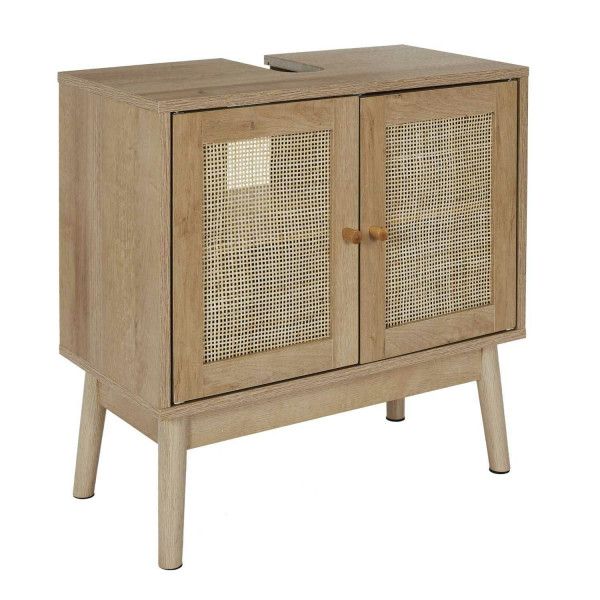 Szafka pod umywalkę TIVO z rattanem boho beżowa 60x30x70 cm 1005281
