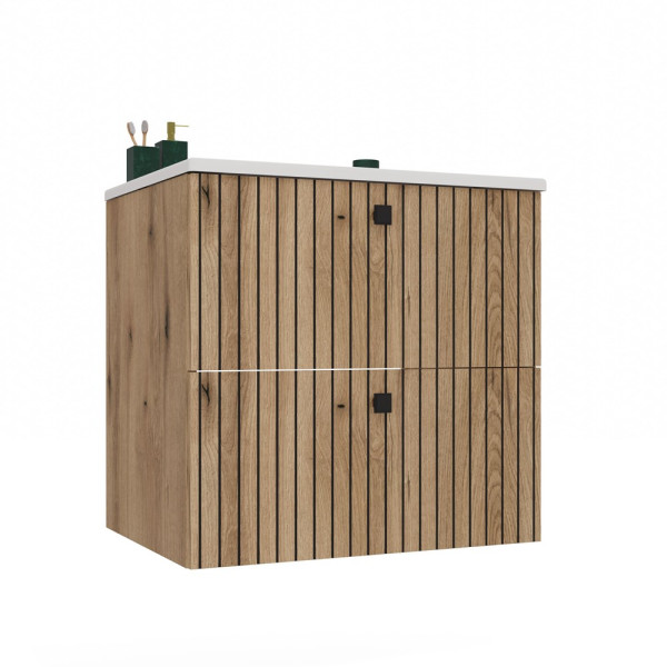 Szafka pod umywalkę Topeshop Tigo 60 2S dąb evoke + umywalka 738467